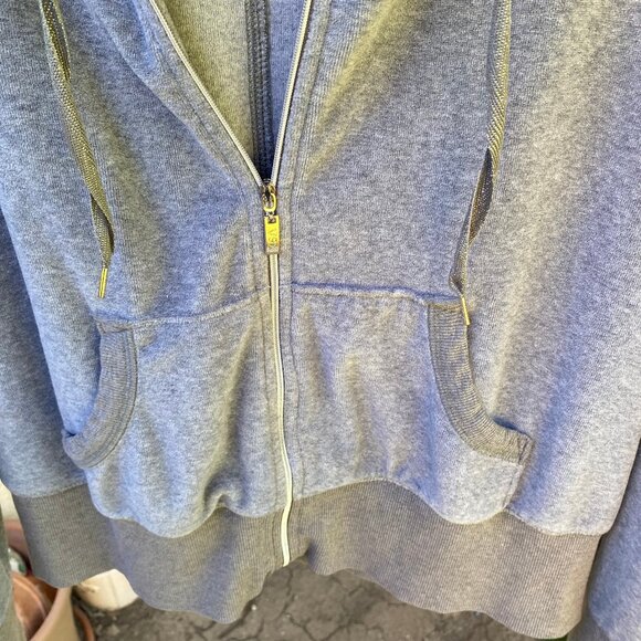 Victoria's Secret VSX Sexy Sport Gray Velour Zip Up Hooded Jacket Size Large - Picture 4 of 5